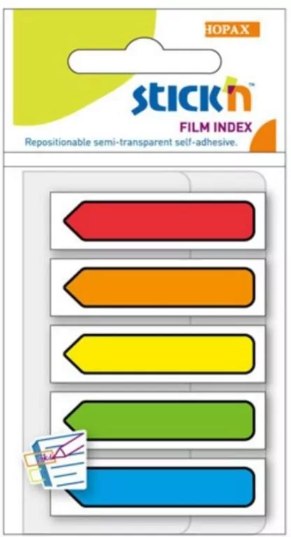 Zakładki indeks. samoprz. mix 5 kol. neon strzałki - tantis.pl