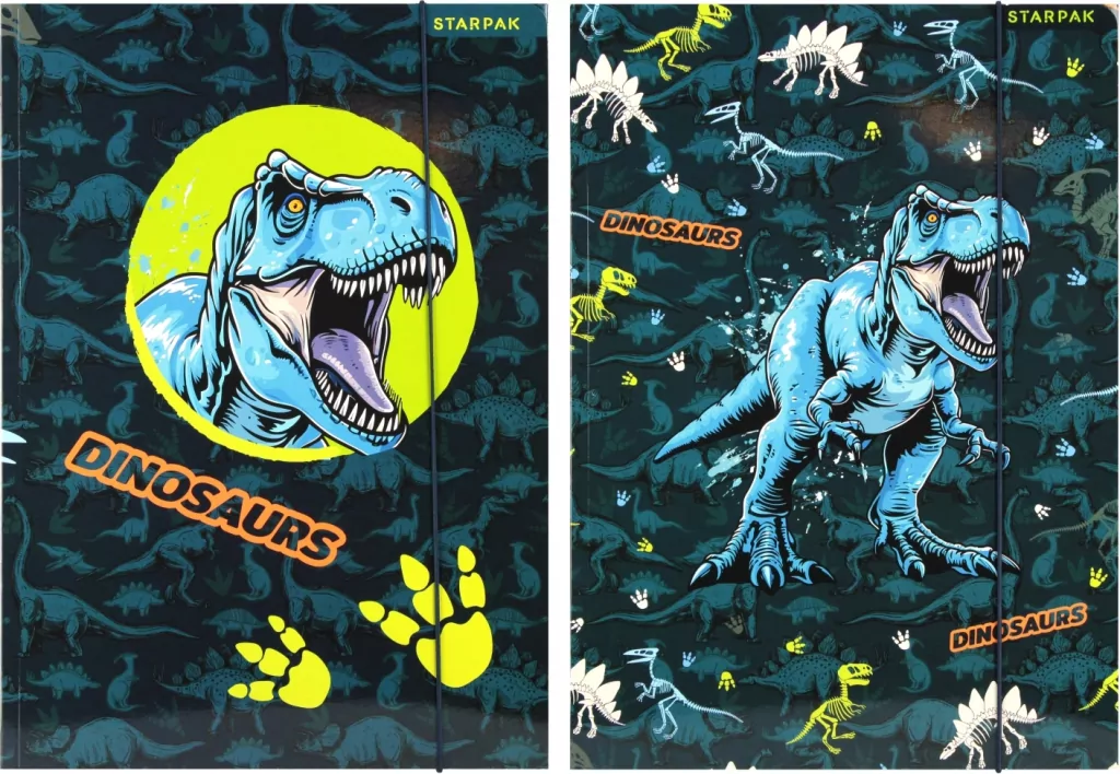 Teczka z gumką A4 Dino Glow mix - tantis.pl