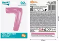 Balon foliowy cyfra 7 jasnoróżowa Smart 92cm - tantis.pl