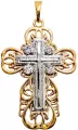 Wisiorek Krzyżyk Srebrno-Złoty 23x16mm - tantis.pl