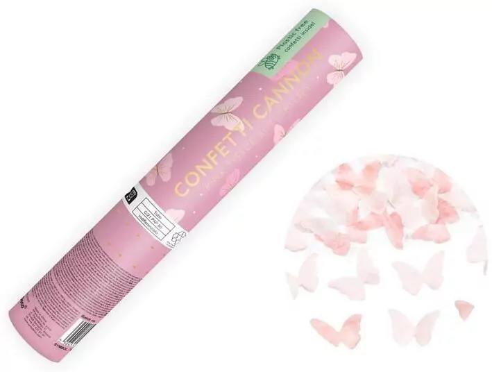 Tuba z motylkami różowy 20cm - tantis.pl