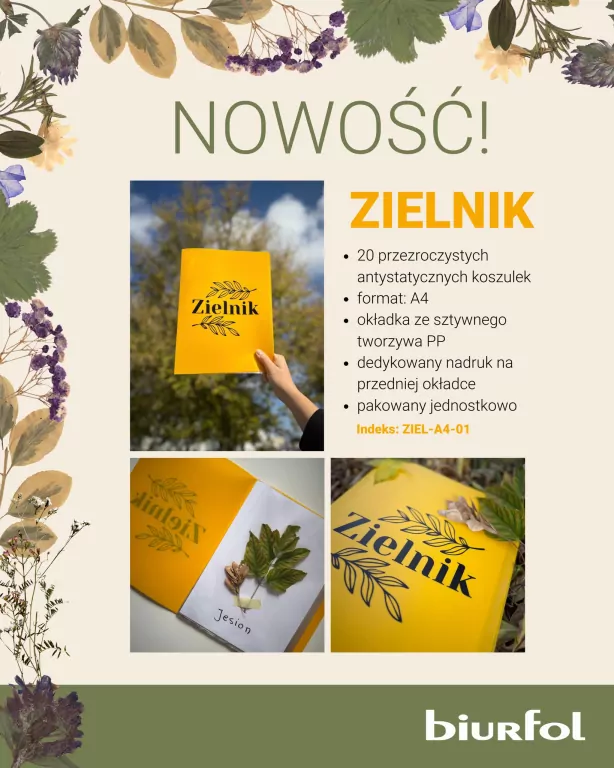 Zielnik A4 PP 20 k. żółty z nadrukiem - tantis.pl