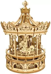 Puzzle Drewniane 3D. Pozytywka. Romantyczna Karuzela