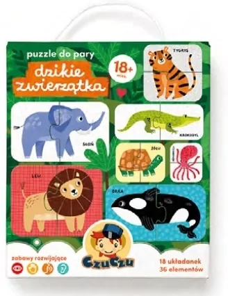 CzuCzu. Puzzle do pary. Dzikie zwierzątka 18m+ - tantis.pl