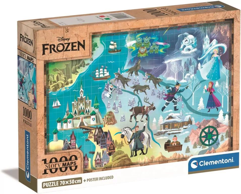Puzzle 1000 Compact Disney Maps Frozen - tantis.pl