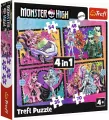 Puzzle 4w1 Elektryzujący dzień Monster High TREFL - tantis.pl