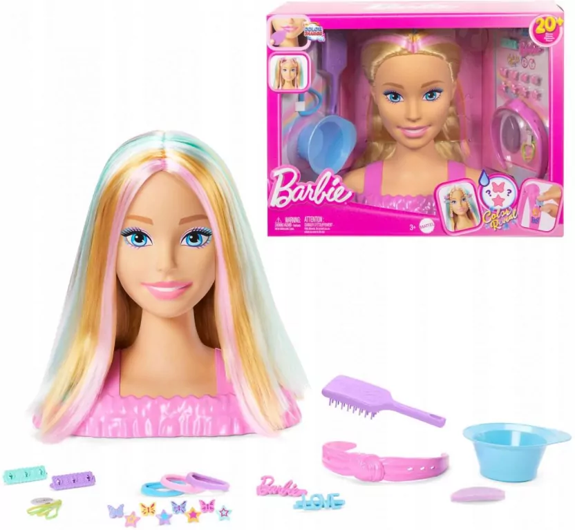 Barbie. Głowa do stylizacji. Blond włosy - tantis.pl