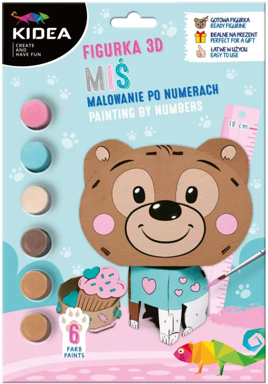 Figurka 3D Miś. Malowanie po numerach - tantis.pl