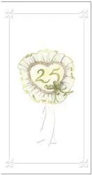 Karnet 10x23 Rocznica 25 + koperta
