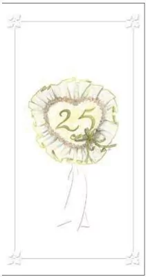 Karnet 10x23 Rocznica 25 + koperta