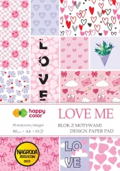 Blok z motywami Love Me A4/15K HAPPY COLOR