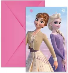 Zaproszenia Frozen 2 - 6 sztuk
