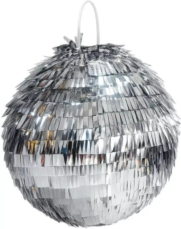Piniata Kula disco srebrna 25x25x25cm - tantis.pl