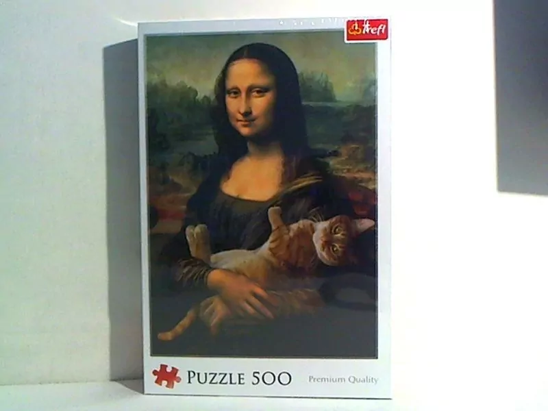 Puzzle 500. Mona Lisa i kot Mruczek. 37294 - tantis.pl