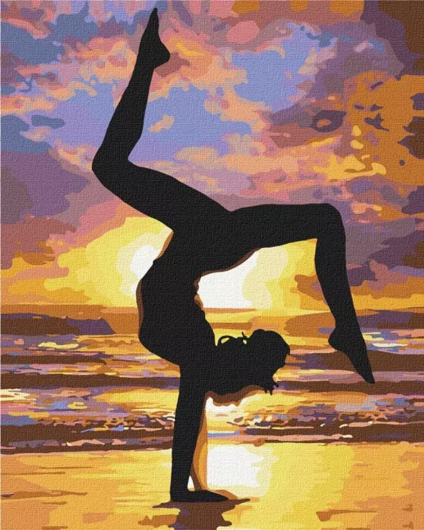 Malowanie po numerach - Joga o zachodzie 40x50cm - tantis.pl