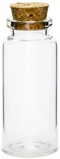 Buteleczki szklane z korkiem 7,5cm - tantis.pl