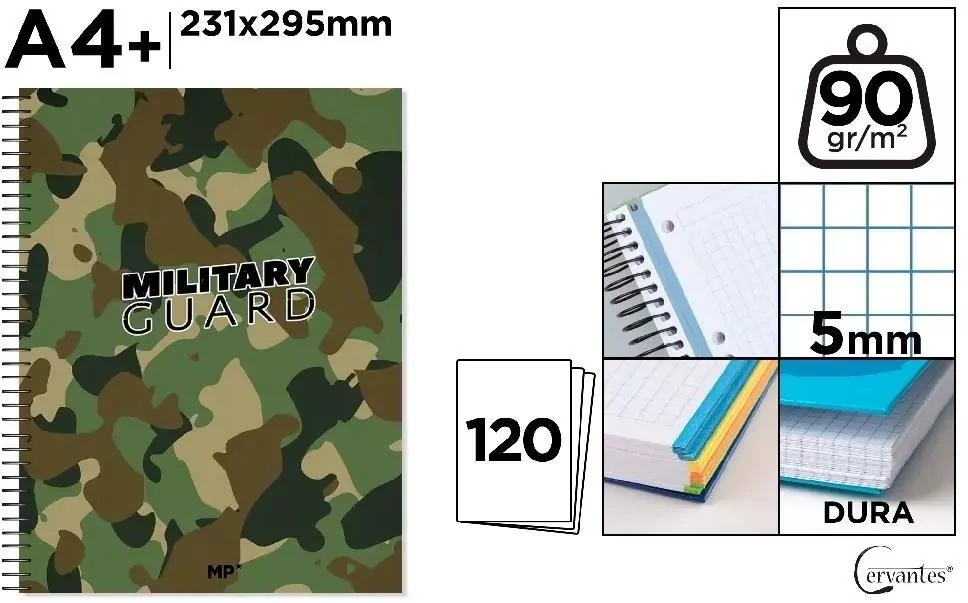 Notatnik A4+/120K kołowy kratka moro - tantis.pl