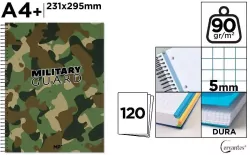 Notatnik A4+/120K kołowy kratka moro