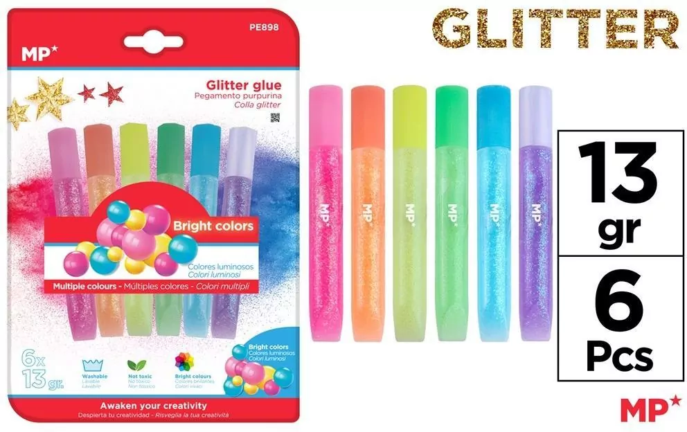 Klej brokatowy metaliczny 6 kolorów - tantis.pl