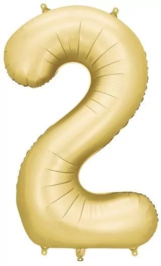 Balon foliowy cyfra 2 86cm złoty - tantis.pl