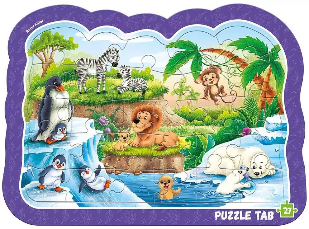 Puzzle ramkowe. Zwierzęta w zoo - tantis.pl