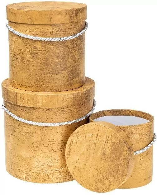 Pudełko Flower Box drewno żółte ROZETTE - tantis.pl