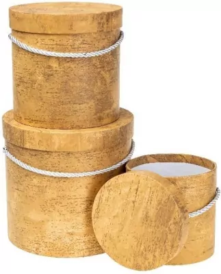 Pudełko Flower Box drewno żółte ROZETTE