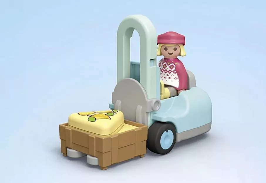 Playmobil Junior Ekologiczny Stragan z wózkiem widłowym 71691 - tantis.pl