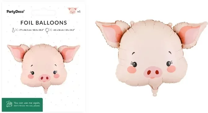 Balon foliowy Świnka 61x36cm - tantis.pl