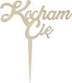 Drewniana dekoracja na patyczku - Kocham Cię - tantis.pl