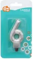 Świeczka cyferka 6. Diament metalik srebrny 7,6cm - tantis.pl