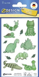 Brokatowe naklejki. Dinozaury, jaszczurki