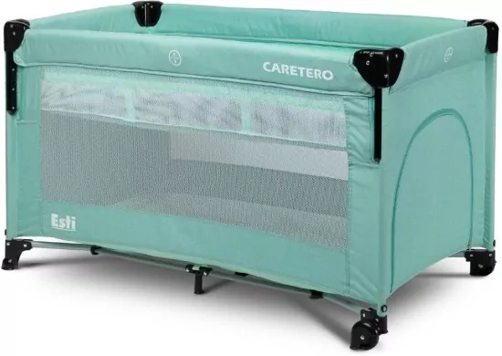 Caratero Łóżeczko turystyczne Esti opuszczany bok mintowe