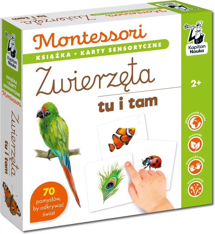 Montessori. Zwierzęta tu i tam. Karty sensoryczne - tantis.pl