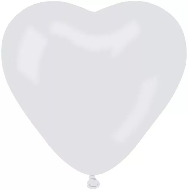 Balony pastelowe, białe. Serce - tantis.pl