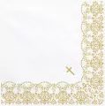 Serwetki Komunijne z ornamentem 33x33cm 20szt - tantis.pl
