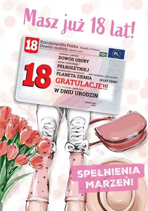 Karnet urodziny 18 - tantis.pl