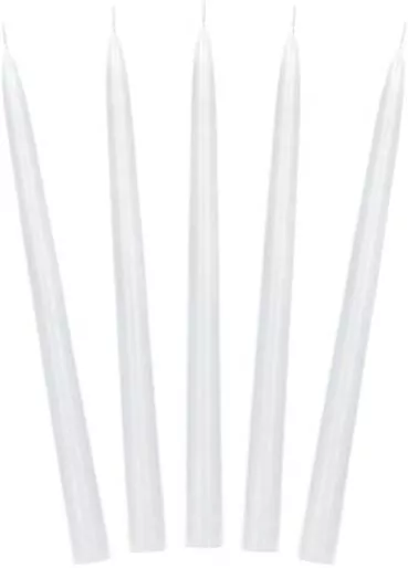 Świeca stożkowa matowa biały 24cm - tantis.pl