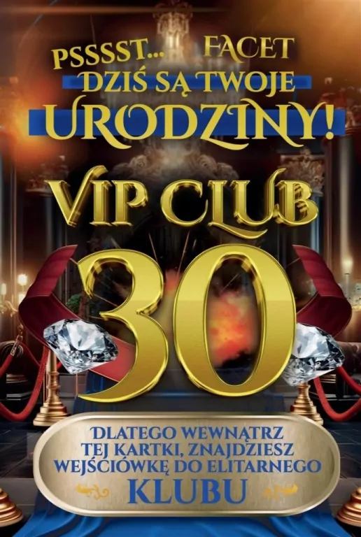 Karnet Urodziny 30 męskie - tantis.pl