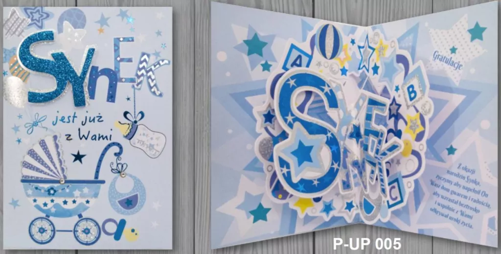 Karnet Przestrzenny B6: Narodziny chłopiec wózek - tantis.pl