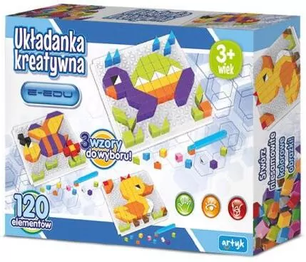 Układanka kreatywna E-Edu 120el mix - tantis.pl