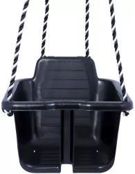 Huśtawka dziecięca ze sznurkami czarna