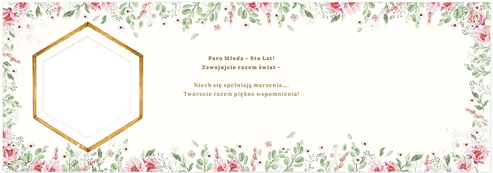 Karnet KW ślub eukaliptus z kwiatami - tantis.pl