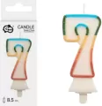 Świeczka cyfra 7 tęczowa 8,5cm - tantis.pl