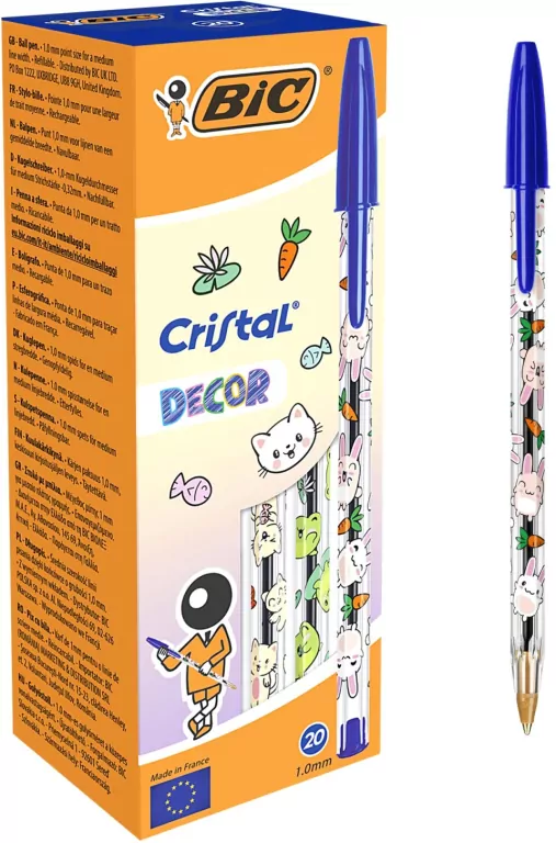 Długopis Cristal Kawaii 1mm niebieski (20szt) BIC - tantis.pl