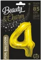Balon foliowy 4. Złoty 85cm - tantis.pl
