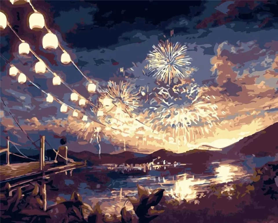 Malowanie po numerach - Letni festiwal 40x50cm - tantis.pl