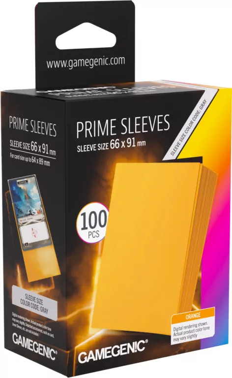 Gamegenic: Prime Sleeves (66x91 mm) - Orange - 100 sztuk - tantis.pl