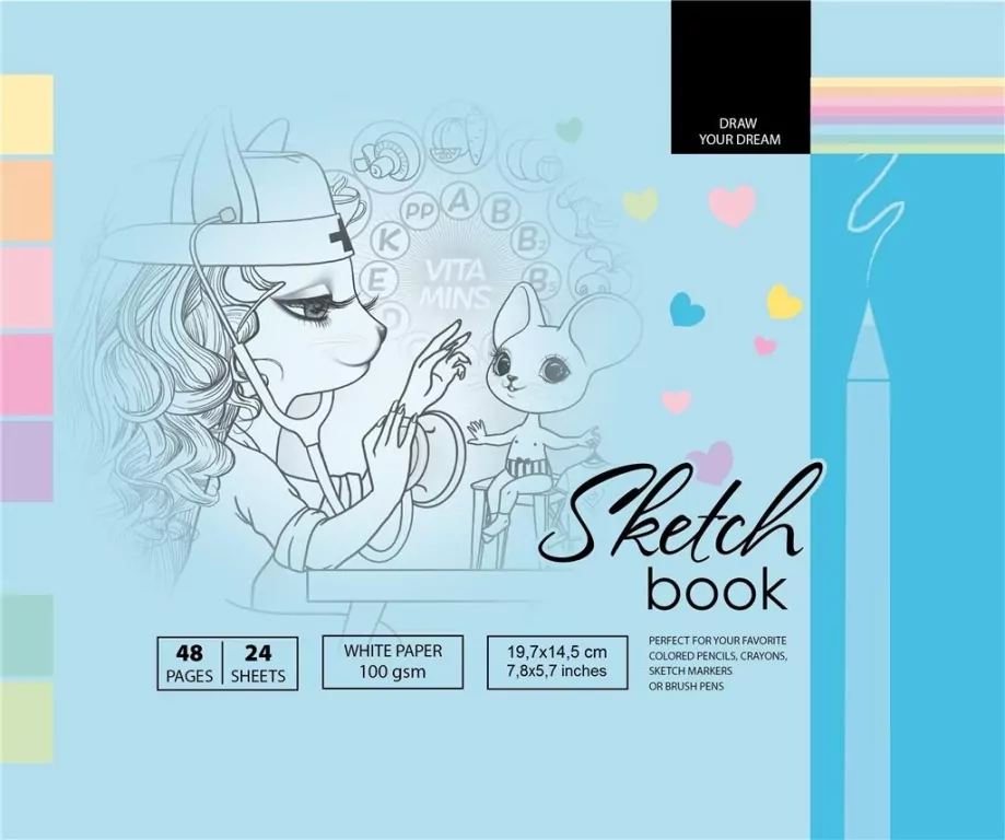 Sketchbook. Szkicownik 48 kartek. 197 x 145 mm - tantis.pl
