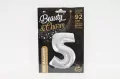 Balon foliowy cyfra 5 Beauty&Charm srebrna 92cm - tantis.pl